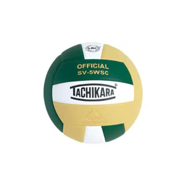 Tachikara SV5WSC.DGWVG Sensi-Tec Composite High Performance Volleyball - Dark Green-White-Vintage Gold