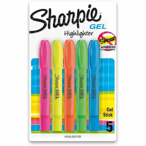 Sharpie Gel Highlighter - Assorted Colors - 5 Pack