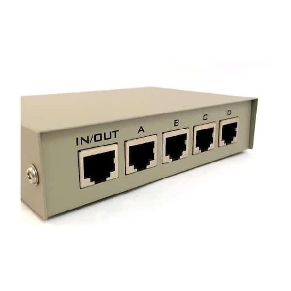 1 Input 4 Output 8P8C Manual RJ45 Network Sharing Switch
