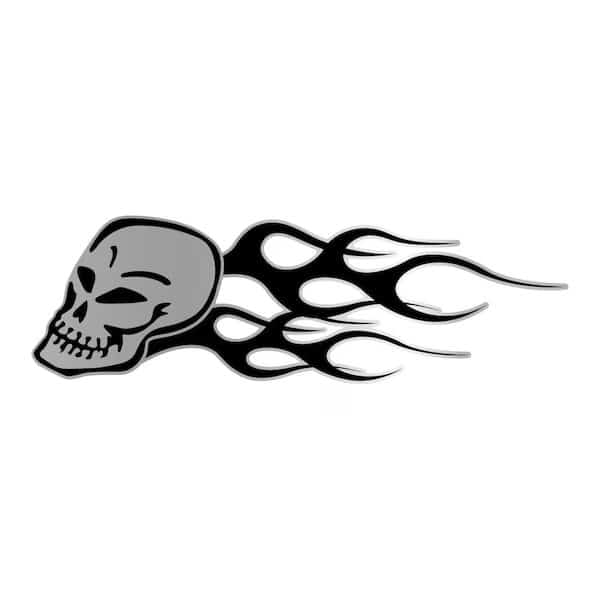 DECAL Skull Set Chrome Black Vinyl 24 Inch x 1125 Inch