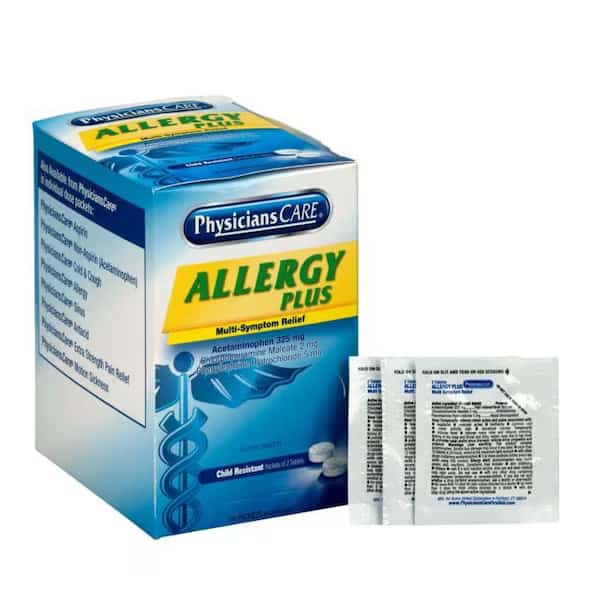 Allergy Plus Multi-Sympton Relief Tablets, Box of 50 Dose Packets, Physicianscare, Mfr#: 90091-005