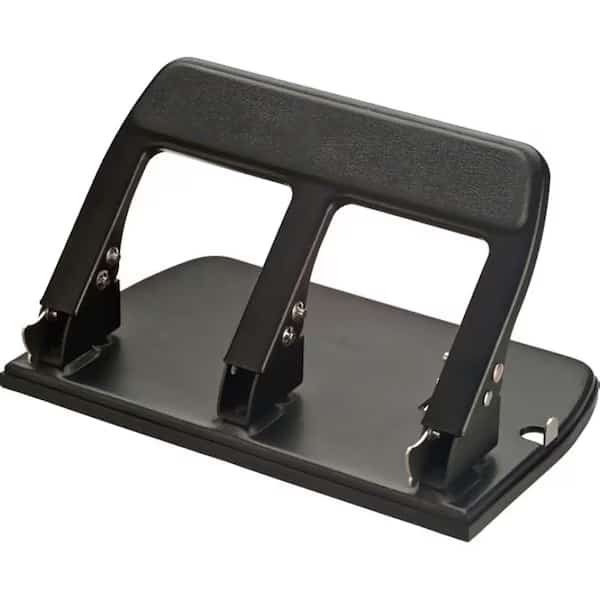HeavyDuty Padded Hndl 3Hole Punch, Gray