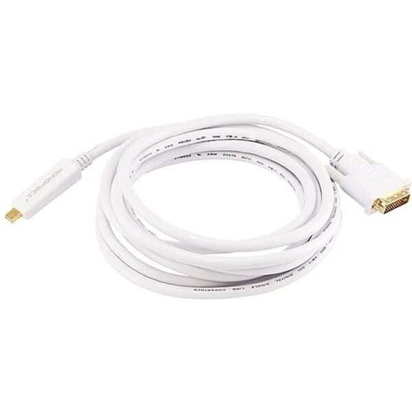 Mini Displayport To Dvi Cable, White, 10ft