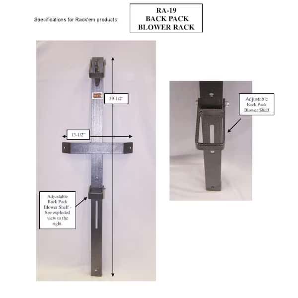 RACE AND WORK TRAILER ACCESSORY BoltOn Mount To Open Trailer Holds 1 Backpack Blower Black and Gr