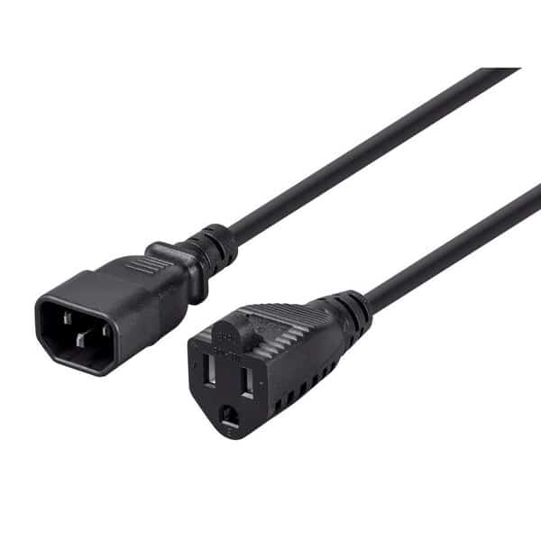 Desktop Computer Power Cord - IEC 60320 C14 to NEMA 5-15R_ 18AWG_ 10A_