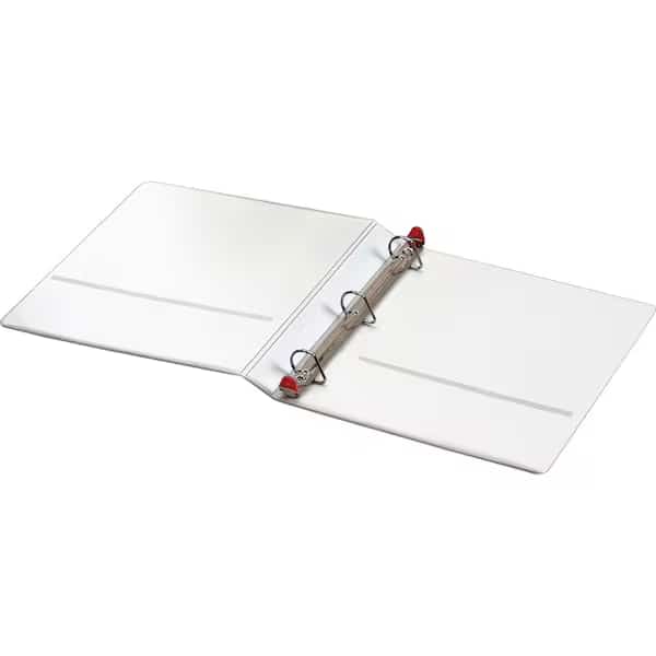 Cardinal Treated ClearVue Locking Slant-D Ring Binder, 1" Capacity, White