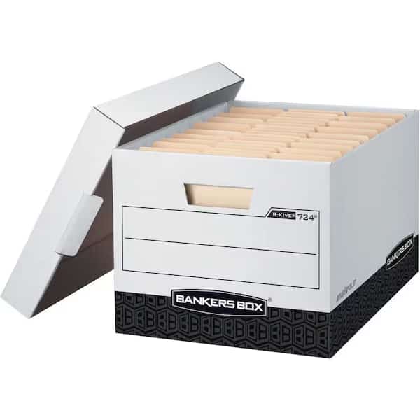 Banker Box,Ltr/Lgl,Wht/Blk,PK12, Mfr#: 724, BANKERS BOX