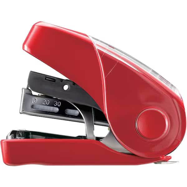 Flat Clinch Mini Stapler, Red