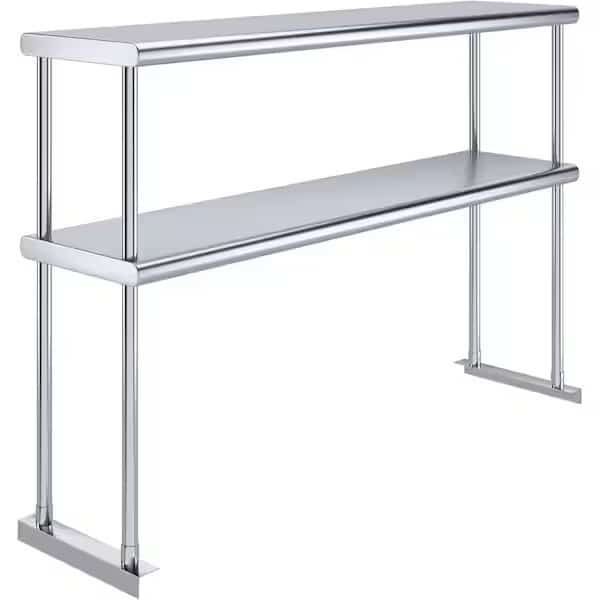 12 in. x 48 in.  Stainless Steel Double Deck Over Shelf