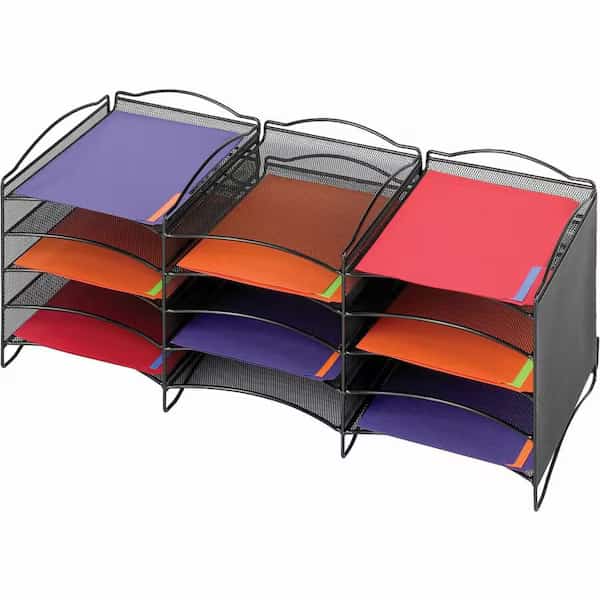 Literature Organizer, Black, 12 Comp
