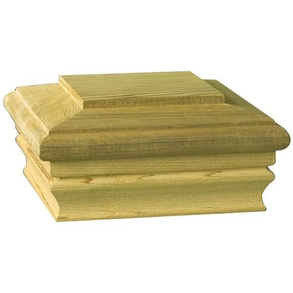 Post Cap, 558 in L, 558 in W, Pine Wood