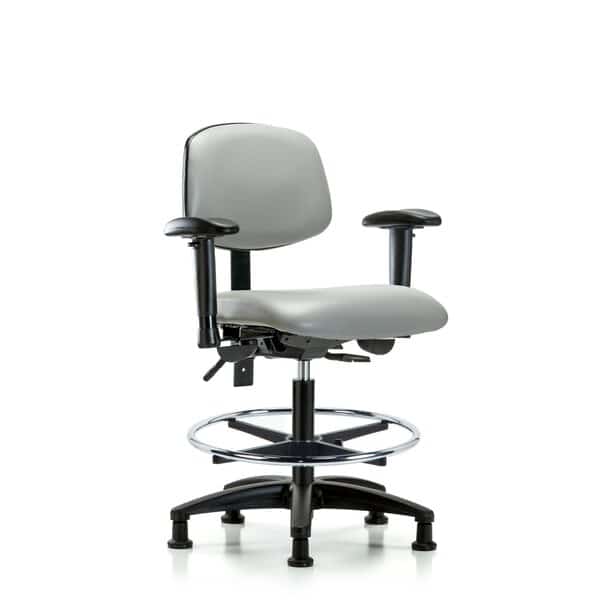 Chair, Vinyl, Med Bench, AA CF Glides, Dov, 6-Way Adjustable, 22" to 29" Height, Dove