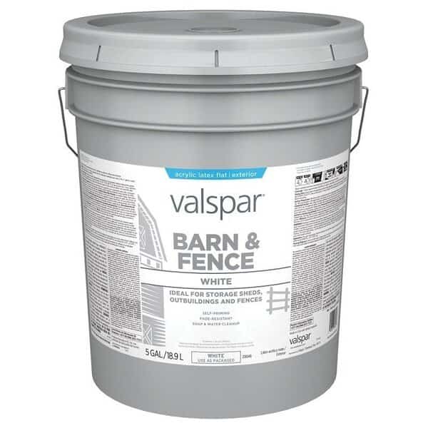 018008 Barn and Fence Paint, White, 5 gal Pail
