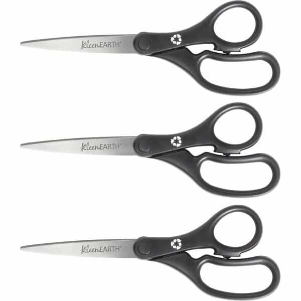 Westcott KleenEarth Basic Recycled Scissors, Black, 3PK
