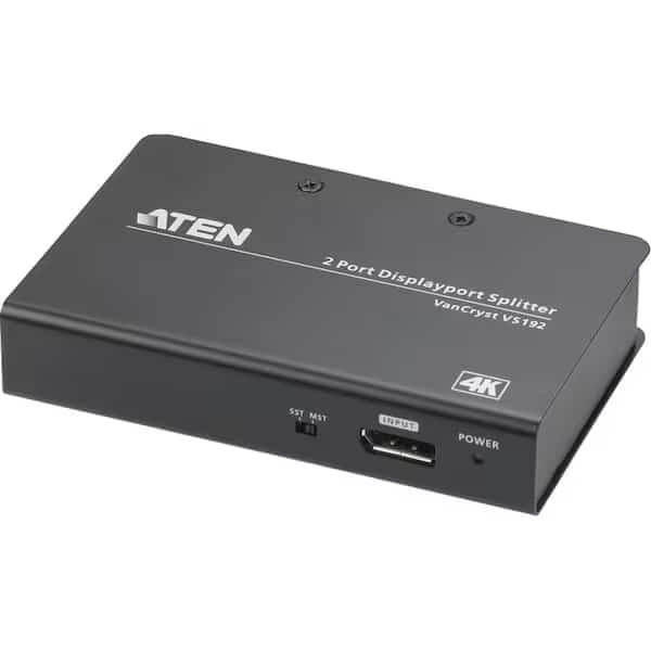 2-Port 4K Displayport Splitter w/ Mst/Sst