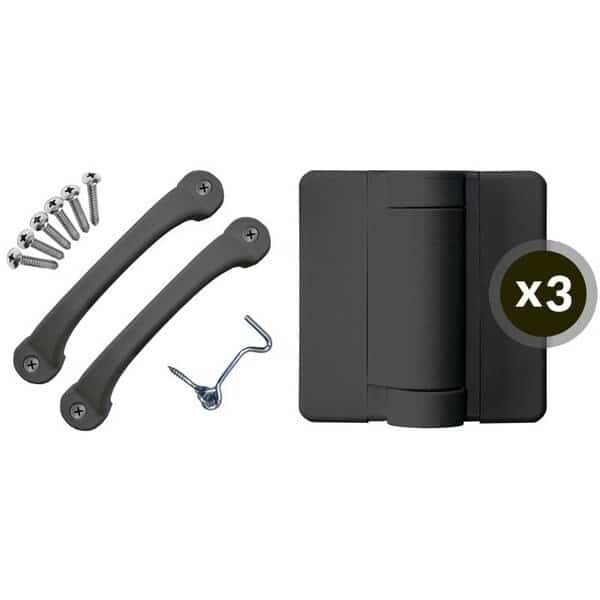 Hardware Kit, Poly, Black, For Wood Screen Doors