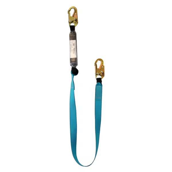 6’ Single Leg External Energy-Absorbing Lanyard w/ Steel Snap Hooks