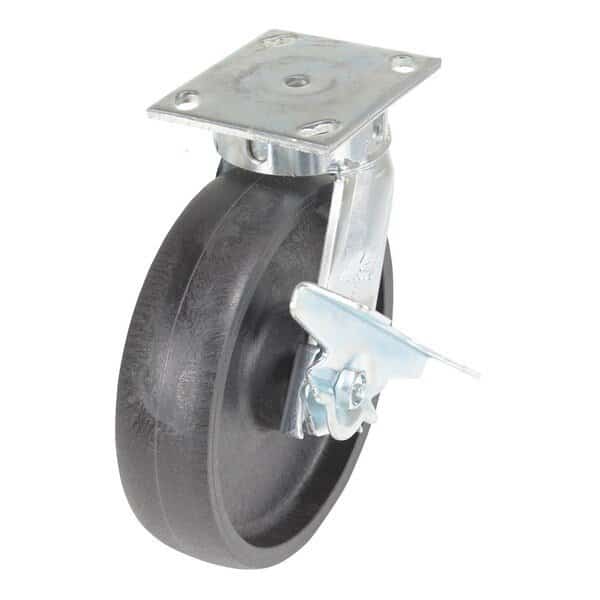 Heavy Duty Glass Filled Nylon Swivel With Brake Caster 8 In. x 2 In. 2000 lb Black
