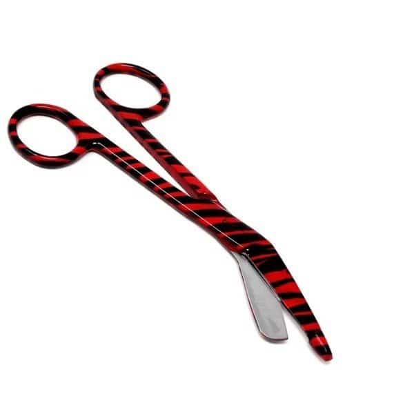 Red Zebra Full Coated Pattern Color Lister Bandage Scissors 5.5"