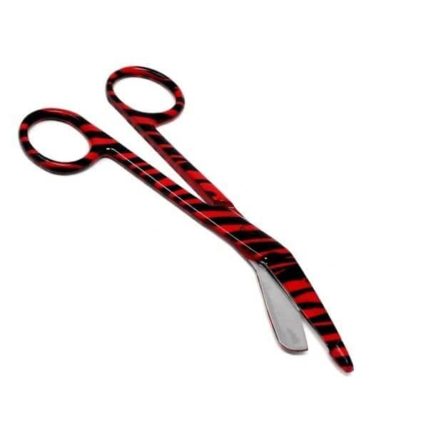 Red Zebra Full Coated Pattern Color Lister Bandage Scissors 7.25"