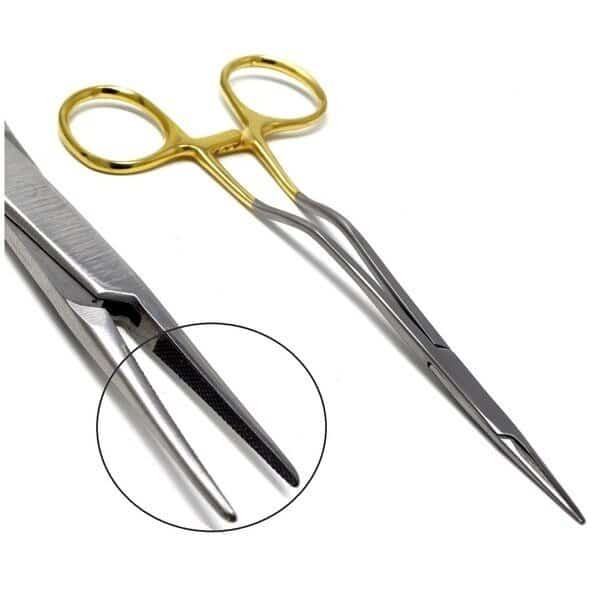 TC Offset Bayonet Sarot Needle Holder Driver 6.25", Fine Point
