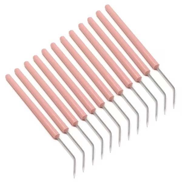 Plastic Handle Dissecting Dissection Teasing Needle Angled, PK12