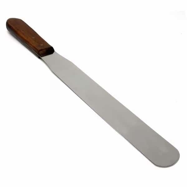 Icing Spatula Straight 12 Long Plain Blade Sturdy Wood Handle, Total Length 17.25