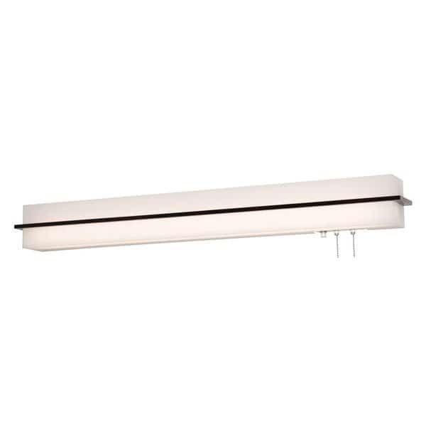 Apex 38" LED Overbed Wall Light - Espresso Finish - Linen White Shade