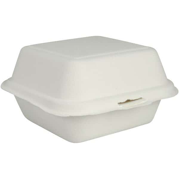 Containers, To-Go, Clam Shell Burger Box w/ Hinged Lid, PK500