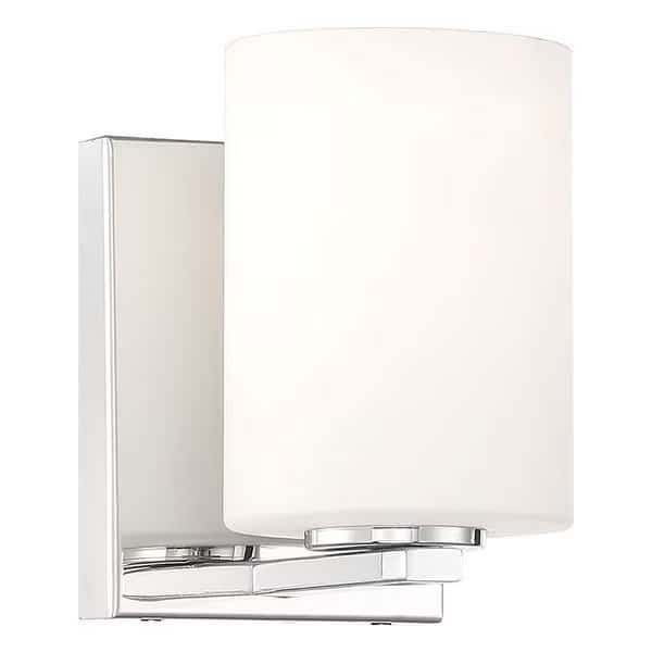 Oslo, 1 Light LED Wall Sconce  Vanity, Chrome Finish, Opal Glass