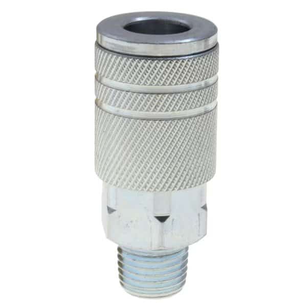 Coupler, Steel, Manual, Industrial, 3/8" Body Size, 1/2" Male NPT
