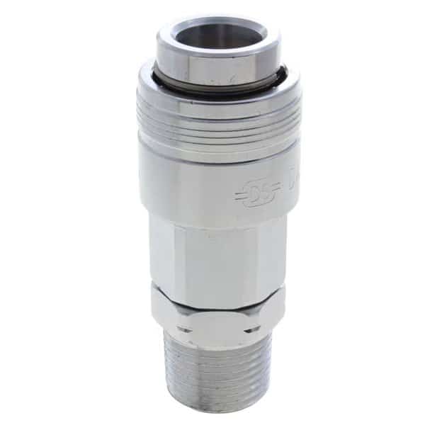 Coupler, Chrome, Automatic, Universal, 1/4" Body Size, 1/4" Male NPT