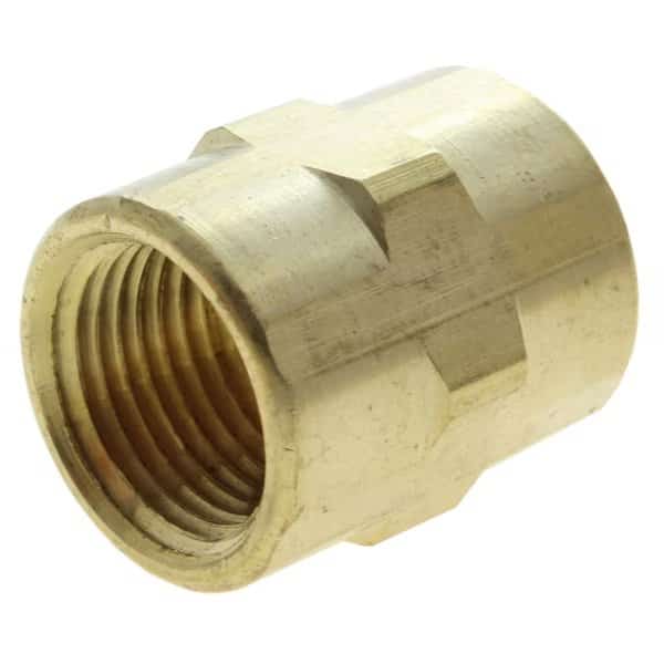 Fitting, Brass, Female Hex Coupling, 3/8" Female x 3/8" Female NPT