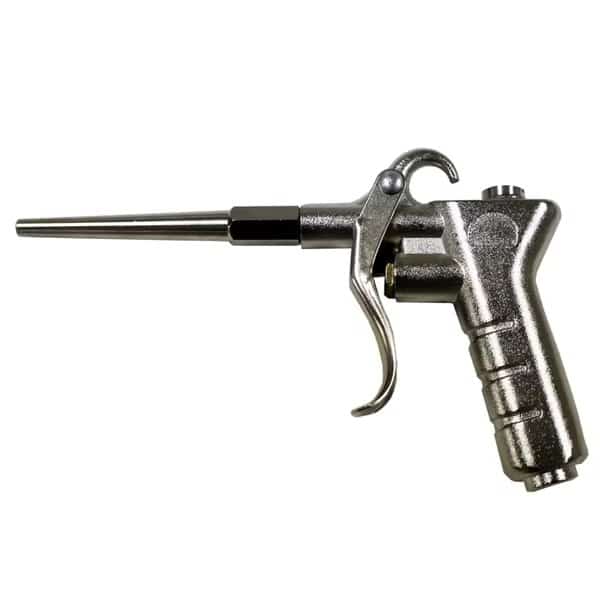 Compressed Air Blowgun, Pistol Grip, Metal, 6" Fixed Nozzle, 1/4" FPT