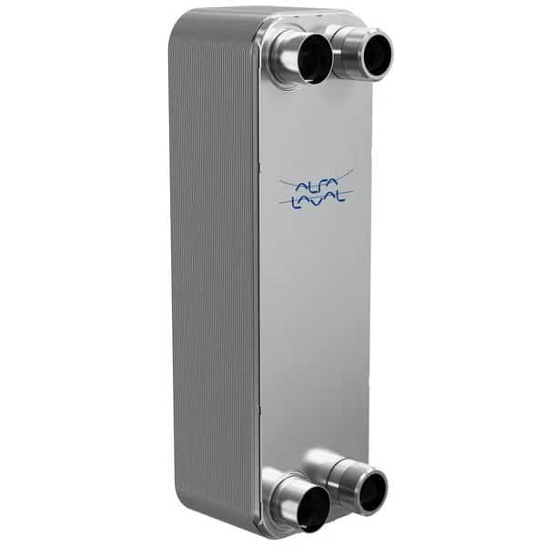 100 Stainless Steel Plate Heat Exchanger, AISI 316L, 20 Plates, Single Circuit, Welded Ports