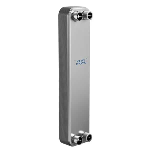 100 Stainless Steel Plate Heat Exchanger, AISI 316L, 40 Plates, Single Circuit, Solder Port 118