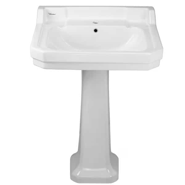 Pedestal W/ Integrated Lrg Rctnglr Bowl, Backsplash, Dual Soap Ledges, Tr