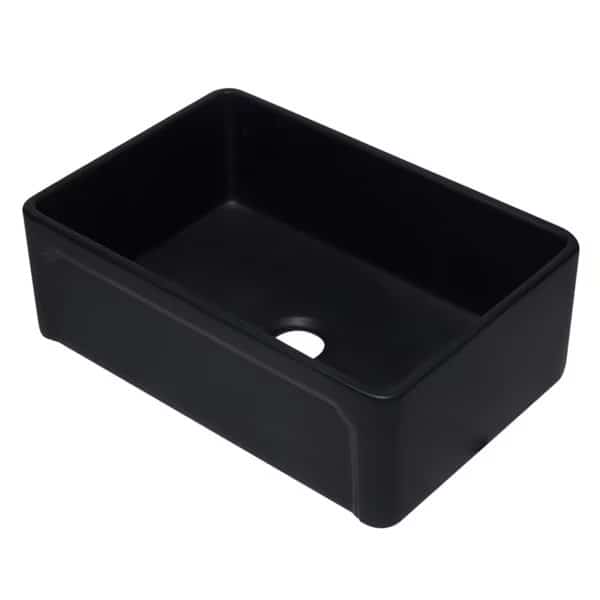 30" Black Reversible Sgl Fireclay Farmhouse Kitchen Sink