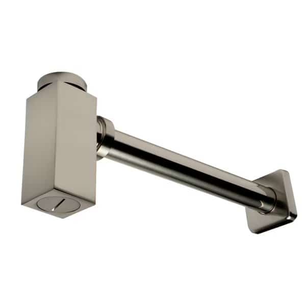 Brushed Nickel Solid Brass Square Modern Decorative Bottle P-Trap
