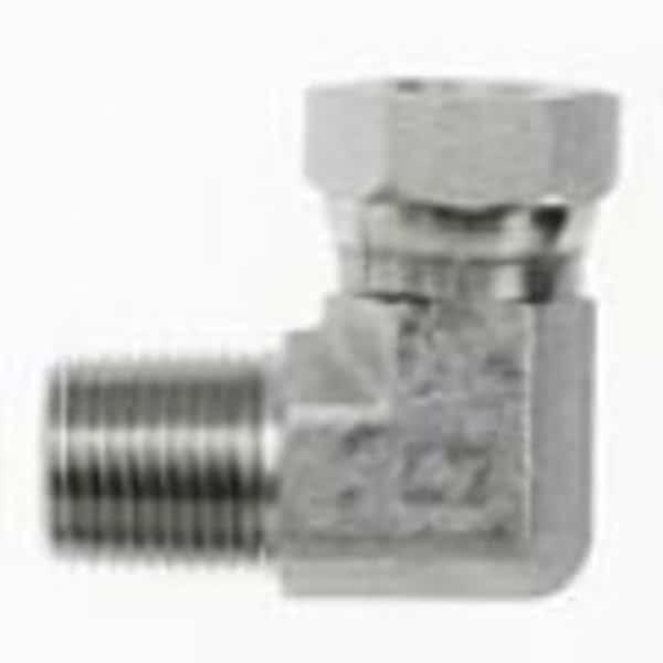 Hydraulic Adapter 1/4" Male Pipe X 3/8" Female Pipe Swivel, 90 deg Elbow