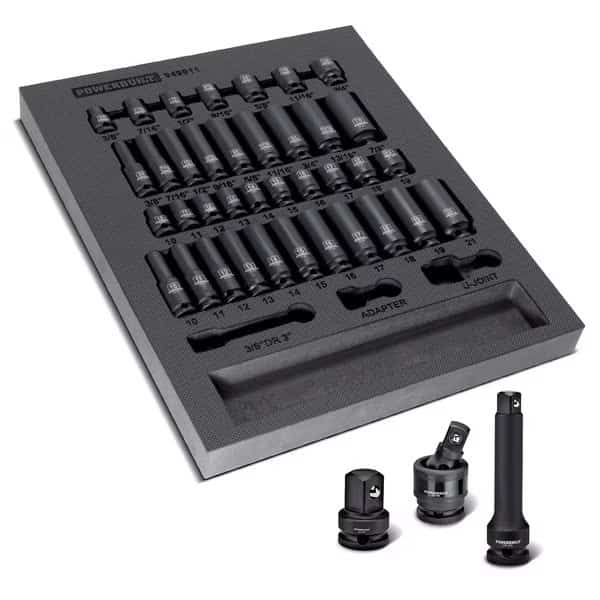 40Pc 3/8" Drive Master Impact Socket Set