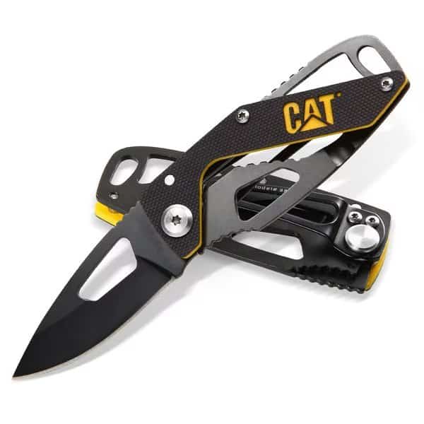 5-1/4 Inch Folding Skeleton Knife with Black Blade