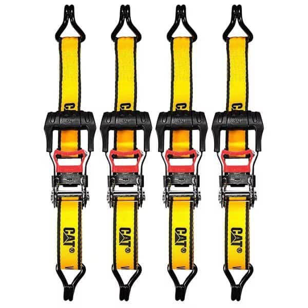 4 Piece Ratchet Tie Down Set with Soft Hooks-16' x 1-1/2" (1000/3000)
