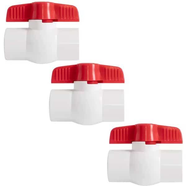 Ball Valve 1 in. Slip x Slip PVC Schedule 40, 3PK