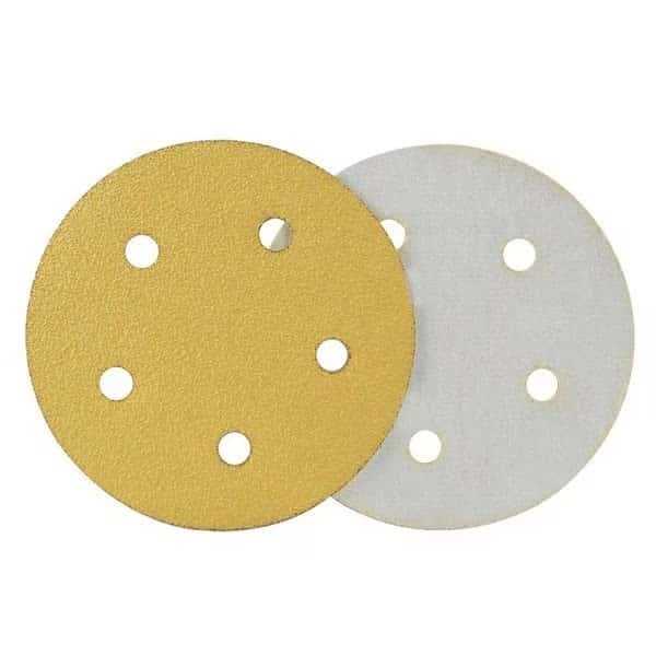 80 Grit 5 Inch Diameter 5-Hole Hook & Loop Sanding Paper (Ceramic Aluminum Oxide), PK 25