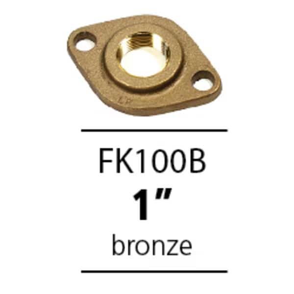 1" Brass/Bronze Flange Kit W/ 2 Flanges, 2 Gaskets, 4 Screws, 4 Bolts