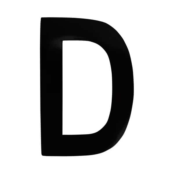 Brass 4 inch Floating House Letter Black D