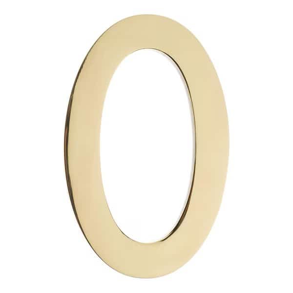 Brass 4 inch Floating House Number Polished Brass 0