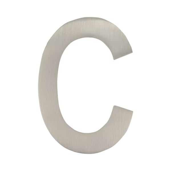 Brass 4 inch Floating House Letter Satin Nickel C