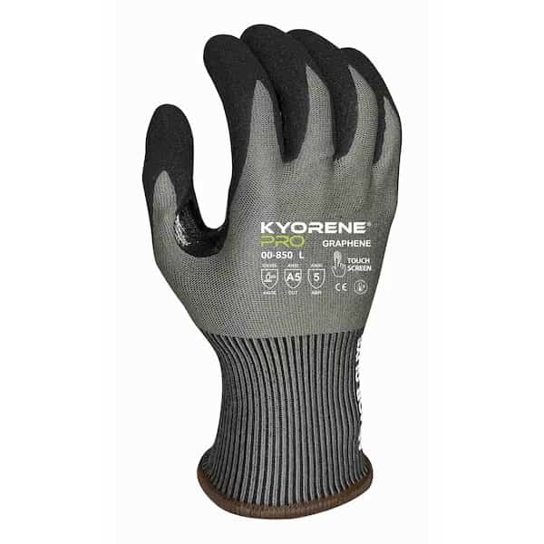 Coated Gloves, HCT MicroFoam Nitrile Palm, Gray/Black, XS 12 PK